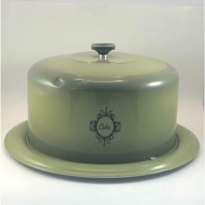 WEST BEND MADE IN U.S.A. VINTAGE ANTIQUE AVOCADO GREEN TAKE CAKER CARRIER COVER
